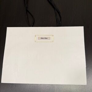 Miu Miu White and Gold Shopping Bag